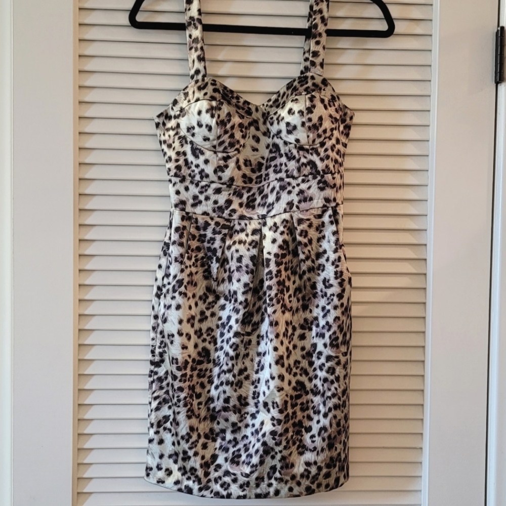 Charlotte Russe - Leopard Print Mini Dress With Real Front Pockets